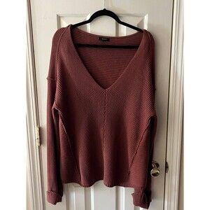 TCEC  Pullover Sweater Size M Mauve Color V-Neck Long Sleeves